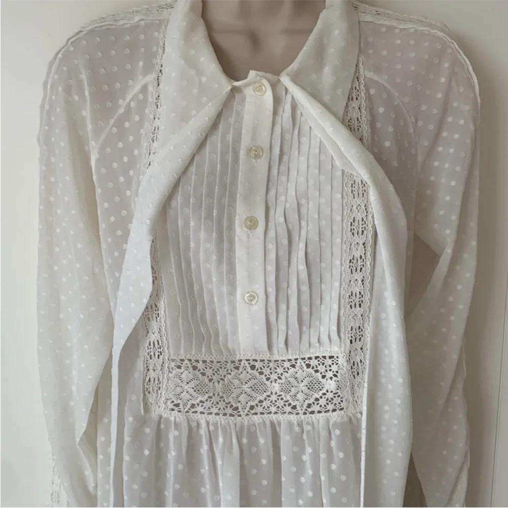 Somerset By Alice Temperley Ivory Dot Sheer Long Sleeve Kate Middleton Blouse 6 - Picture 10 of 14